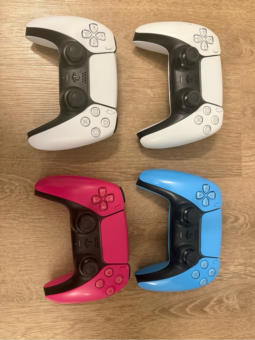 Sony DualSense-Style Wireless Controllers in White, Pink & Blue (Set of 4)